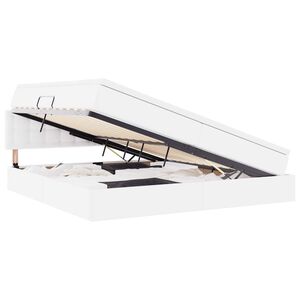 vidaXL Gulta ar uzglabā&scaron;anas vietu un matraci Tīra balta 200 x 200 cm