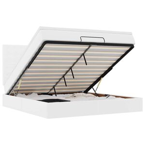 vidaXL Osmaņu gultas rāmis ar matrača balts 160x200cm mākslīgā āda