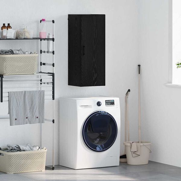 vidaXL Sienas skapis Melns ozolkoks 34,5 x 34 x 90 cm