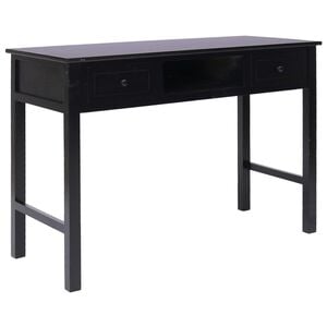 vidaXL rakstāmgalds, 110x45x76 cm, melns, koks