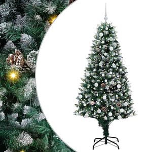 vidaXL Mākslīgā Ziemassvētku eglīte su 300 LED ar statīvu Zaļa 180 cm