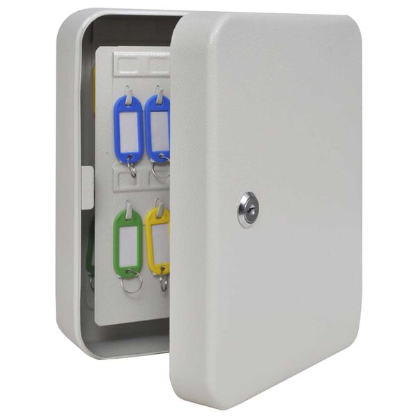 vidaXL Atslēgu kaste ar slēdzeni Balts 20 x 7.5 x 25 cm Tērauds