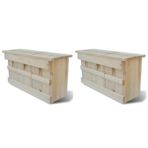 vidaXL zvirbuļu mājas, 2 gab., 44x15,5x21,5 cm, koks