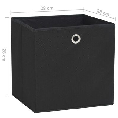 vidaXL uzglabāšanas kastes, 10 gab., 28x28x28 cm, melns neausts audums