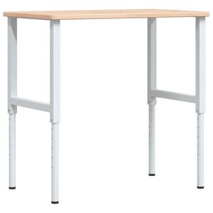 vidaXL darbagalds, 100x60x(71,5-98) cm, ozola masīvkoks, taisnstūra