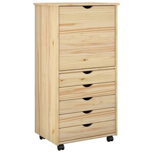 vidaXL Rito&scaron;ais skapis ar riteni Brūna 53 x 39 x 103 cm Cieta priede