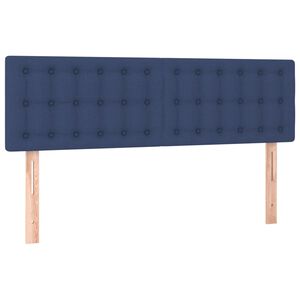 vidaXL gultas galvgaļi, zils, 144x5x78/88 cm, audums