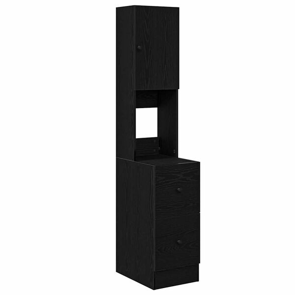 vidaXL Virtuves bufete ar atvilktni Melns ozolkoks 32 x 50 x 180 cm