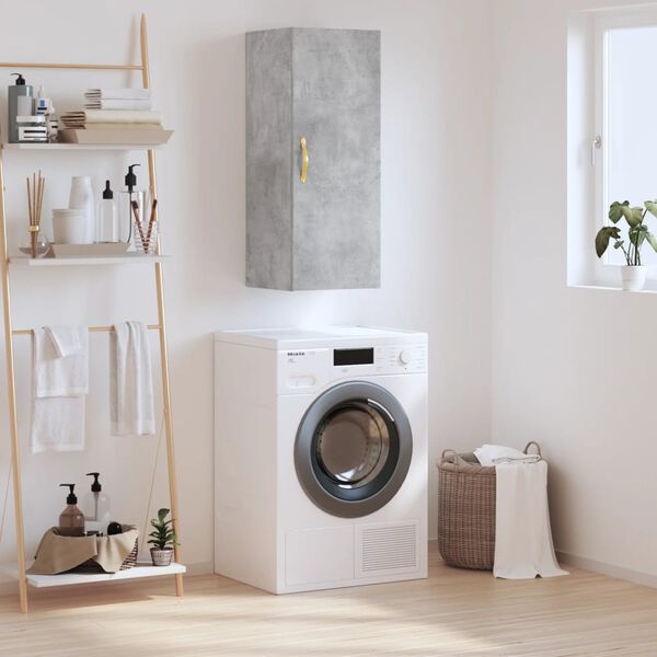 vidaXL sienas skapītis, 34,5x34x90 cm, betona pelēks