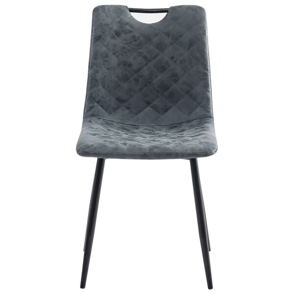 vidaXL virtuves krēsli, 2 gab., melna mākslīgā āda