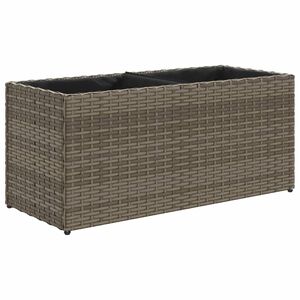 vidaXL dārza puķu kaste, 2 podi, 72x30x32 cm, pelēka PE rotangpalma