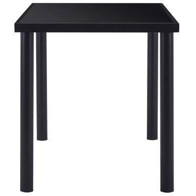 vidaXL virtuves galds un 6 krēsli, melna mākslīgā āda