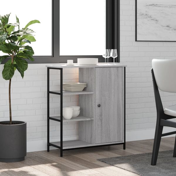 vidaXL skapītis, pelēka ozolkoka, 70x30x80 cm, inženierijas koks