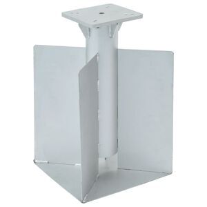 vidaXL saulessarga pamatne, sudrabaina, 27,5x27,5x45 cm, tērauds