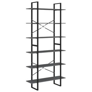 vidaXL augstais plaukts, pelēks, 100x30x210 cm, priedes masīvkoks