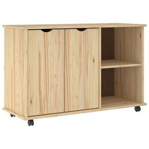 vidaXL Rito&scaron;ais skapis ar riteni Brūna 100 x 39 x 65,5 cm Cieta priede