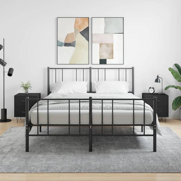 vidaXL naktsskapī&scaron;i, 2 gab., melni, 40x35x47,5 cm, inženierijas koks