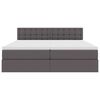 vidaXL Gulta ar uzglabā&scaron;anas vietu un LED ar LED Pelēka 180 x 200 cm