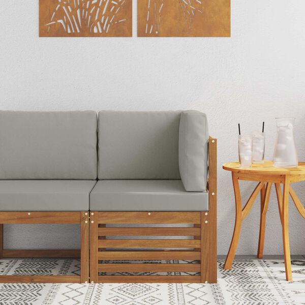 vidaXL Āra Stūra Dīvāns Cietā akācijas koks Dabiska