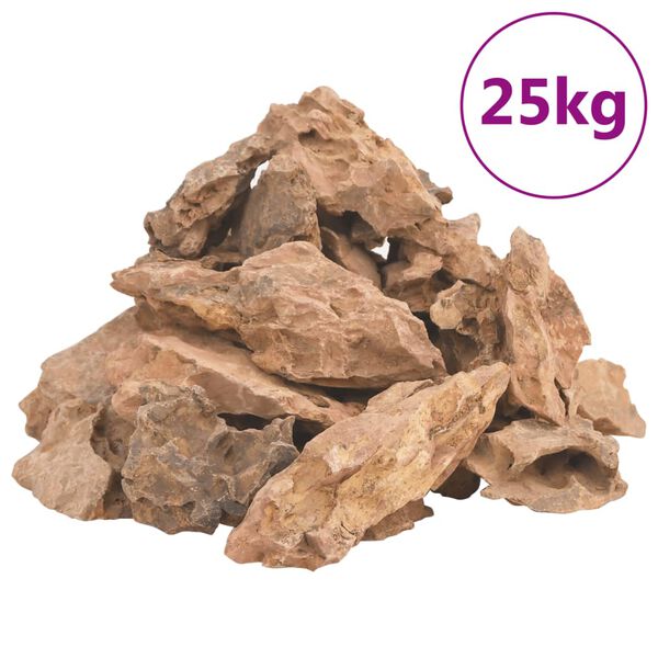 vidaXL lavas akmeņi, 25 kg, brūni, 1-10 cm