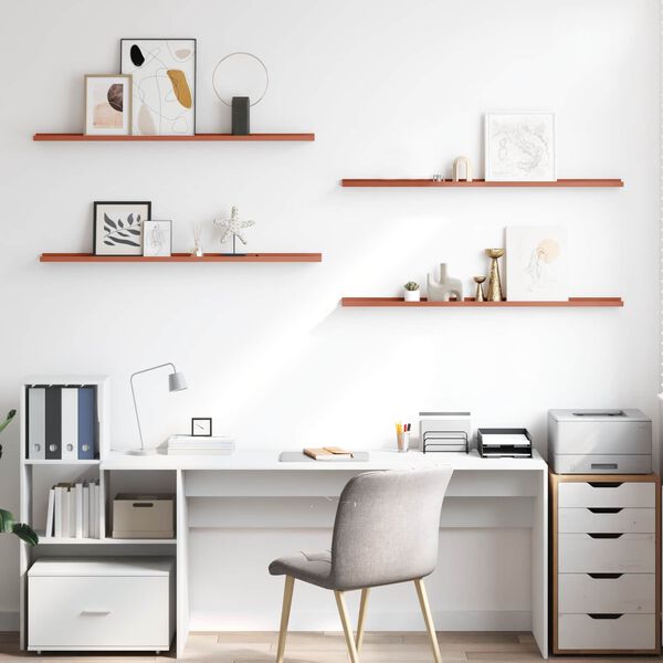 vidaXL Sienas plaukts 4 pcs Sarkana 115 x 9 x 3 cm Inženierijas koks