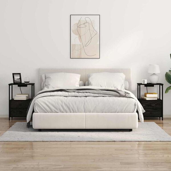 vidaXL Nakts skapītis Melns ozolkoks 40 x 31 x 60 cm Inženierijas koks