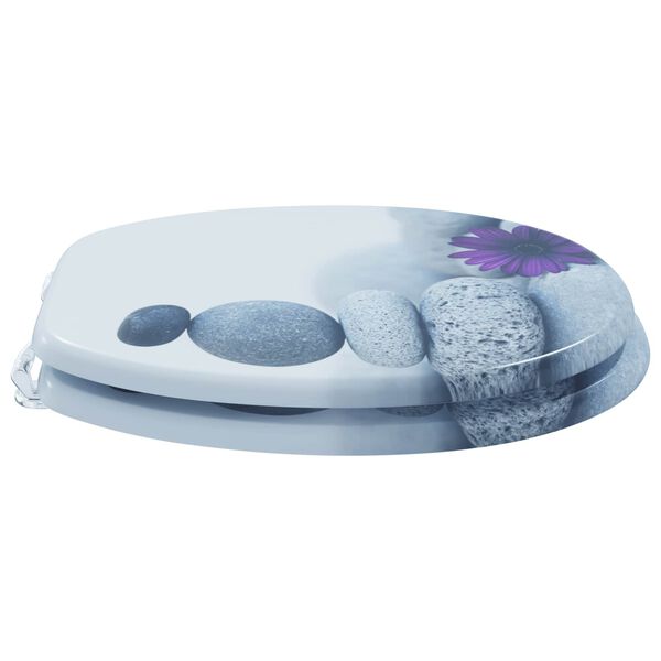 vidaXL Tualetes sēdeklis Pelēka 44 x 38 cm MDF plāksne