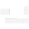 vidaXL Televizora sienas skapja komplekts 4 pcs Balts