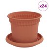 vidaXL Augu podi 24 pcs Ķieģeļu sarkans &Oslash; 12,5 x 10 cm Plastmasa