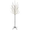 vidaXL LED Ziemassvētku koks Melns 47 x 210 cm Tērauds 180 LED