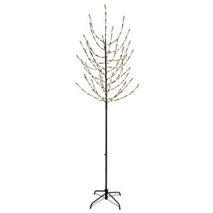 vidaXL LED Ziemassvētku koks Melns 47 x 210 cm Tērauds 180 LED
