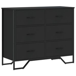 vidaXL atvilktņu skapītis, melns, 91x35,5x74,5 cm, inženierijas koks