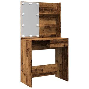 vidaXL tualetes galdiņ&scaron; ar LED Old Wood 74,5x40x141 cm