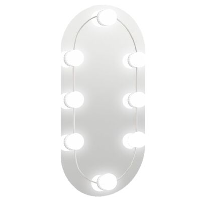 vidaXL spogulis ar LED gaismām, 40x20 cm, stikls, ovāls