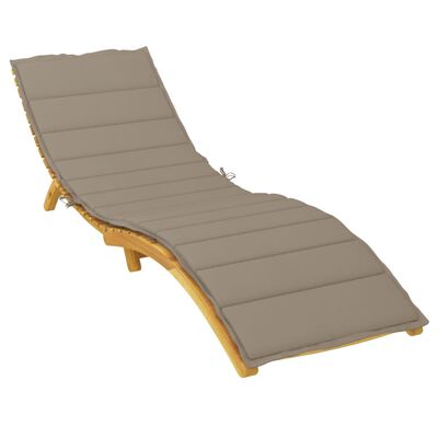 vidaXL sauļošanās krēsla matracis, 200x50x3 cm, audums, pelēkbrūns