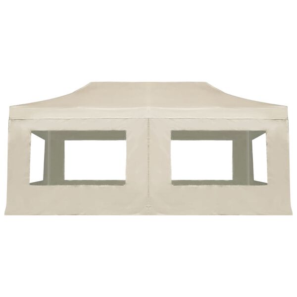 vidaXL saliekama nojume ar sānu sienām, 6x3 m, alumīnijs, krēmkrāsā