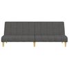 vidaXL 2-vietīga dīvāngulta, tum&scaron;i pelēks audums