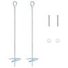 vidaXL Zemes enkurs 2 gab. &Oslash;10 x 50 cm Cinkots metāls Sudraba