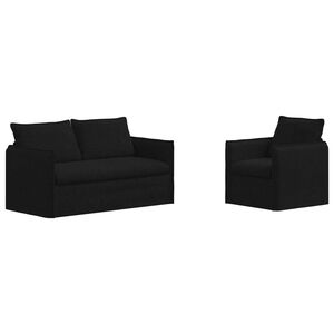 vidaXL Dīvānu komplekts 2 pcs Melns 156 x 82 x 85 cm Audums