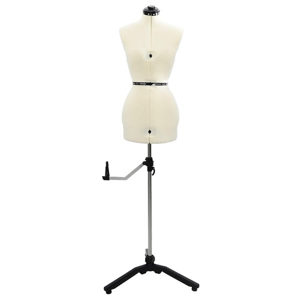 vidaXL Regulējama kleitu forma sievietēm Krēmkrāsa s Samts