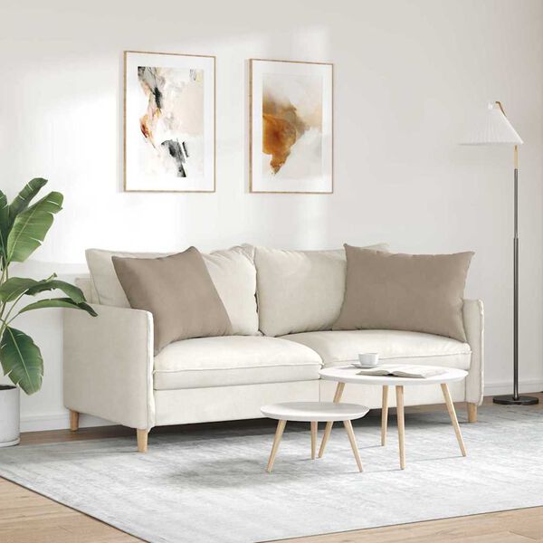 vidaXL Dīvāna spilveni 2 pcs Pelēkbrūna 70 x 50 cm audums