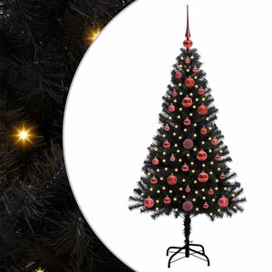 vidaXL Ziemassvētku eglīte Melna 120 cm PVC