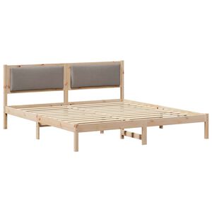 vidaXL Gultas rāmis Pelēkbrūna 180 x 200 cm Ciets priedes koks