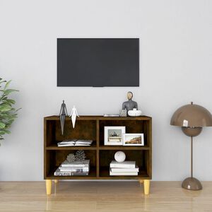 vidaXL TV plaukts ar koka kājām, ozolkoka krāsa, 69,5x30x50 cm