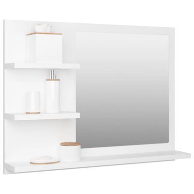 vidaXL vannasistabas spogulis, balts, 60x10,5x45 cm, skaidu plāksne
