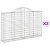 vidaXL arkveida gabiona grozi, 2 gb., 200x30x120/140cm, cinkota dzelzs