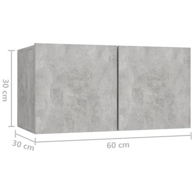 vidaXL piekarams TV skapītis, betona pelēks, 60x30x30 cm