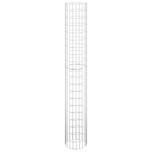 vidaXL gabioni, puķu kastes, 3 gab., apaļi, cinkots tērauds, Ø30x200cm