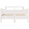 vidaXL gultas rāmis ar galvgali, balts, 160x200 cm, priedes masīvkoks