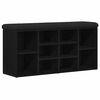 vidaXL Apavu panka Melns ozolkoks 102 x 32 x 50 cm Inženierijas koks